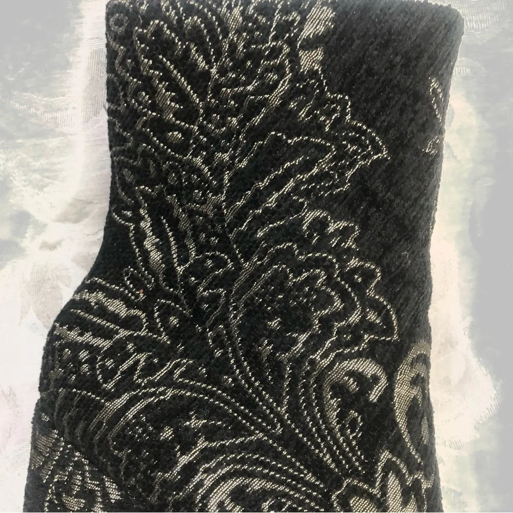 Ash Fedora Black Gold Embroidered Leather Sole High Ankle Boots 38 EU 7-7.5 US